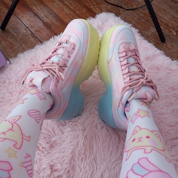 SOLD! YRU Pastel platform sneakers! Brand New in box w dust bags! Sz 7.5 - Picture 2 of 13